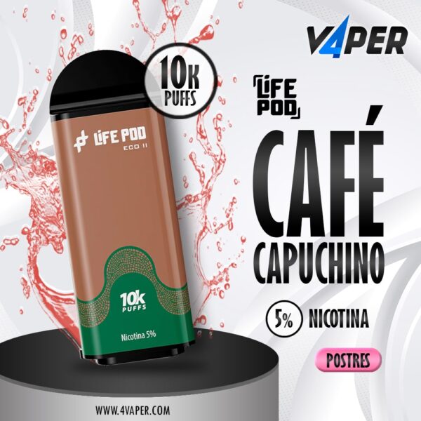 Life Pod Eco II Cartucho Capuccino 5% (10,000 Puffs) - 4vaper.com