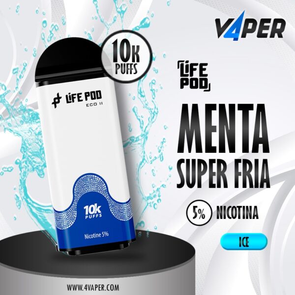 Life Pod Eco II Cartucho Menthol 5% (10,000 Puffs) - 4vaper.com