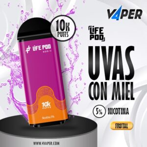 Life Pod Eco II Cartucho Grape Honey 5% (10,000 Puffs) - 4vaper.com