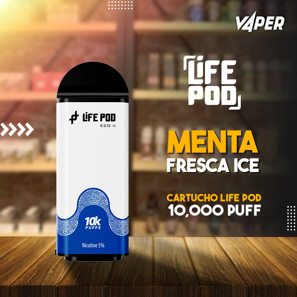 Life Pod Eco II Cartucho Menthol 5% (10,000 Puffs) 4vaper.com