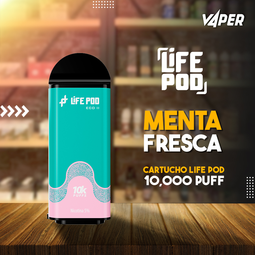 Life Pod Eco II Cartucho MIami Mint 5% (10,000 Puffs) 4vaper.com