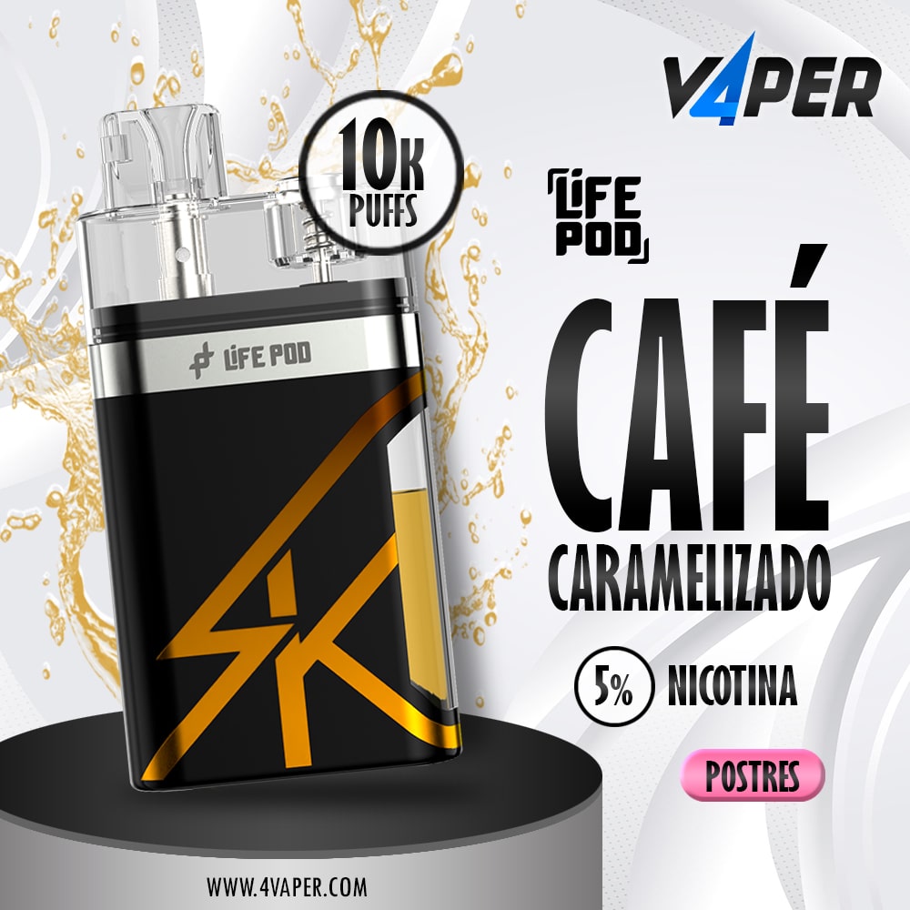 Life Pod SK Disposable 5% 14 Ml (10k Puff) – Caramel Coffee - 4vaper.com