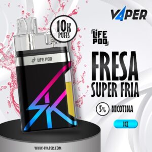 Life Pod SK Disposable 5% 14 Ml (10k Puff) - Strawberry frost - 4vaper.com