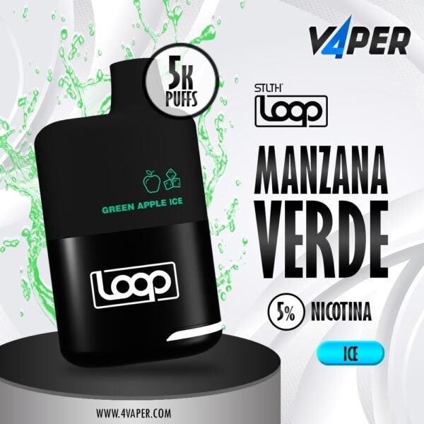 Stlth Loop (5000 puff) - Green Apple Ice - 4vaper.com